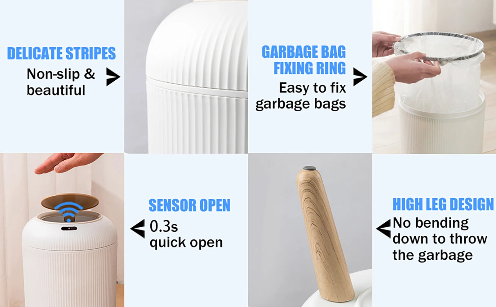 Automatic Motion Sensor Trash Can with Lid