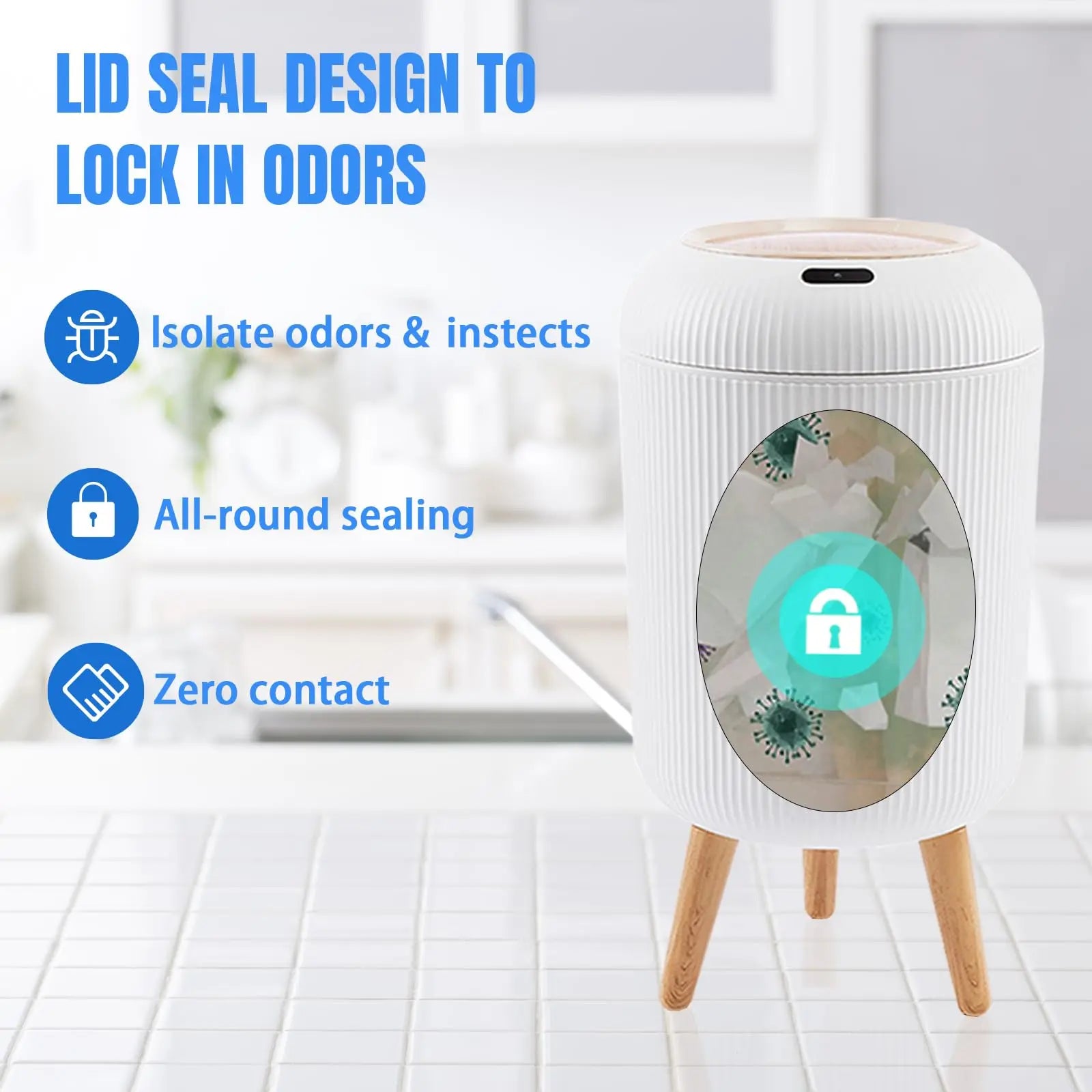 Automatic Motion Sensor Trash Can with Lid